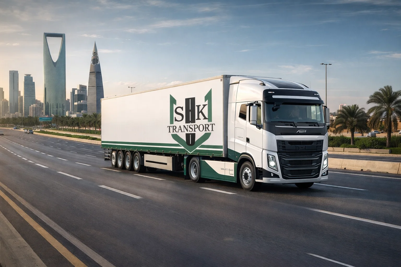 شاحنة سنارة الخليج على طريق المملكة